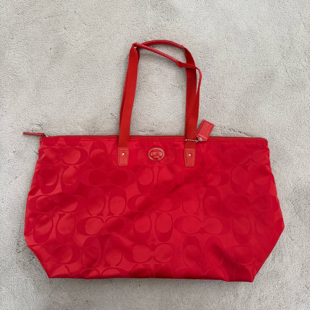 Tomato Red Coach Tote Bag